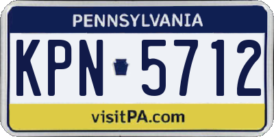 PA license plate KPN5712