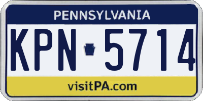 PA license plate KPN5714