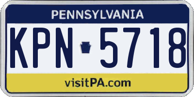 PA license plate KPN5718