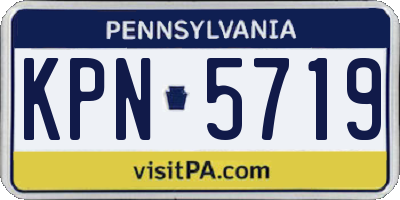 PA license plate KPN5719