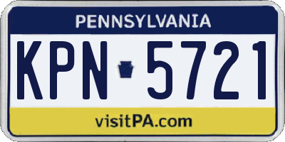PA license plate KPN5721