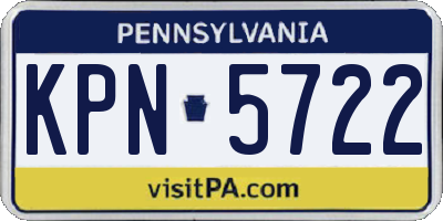 PA license plate KPN5722