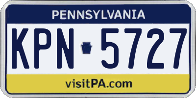 PA license plate KPN5727