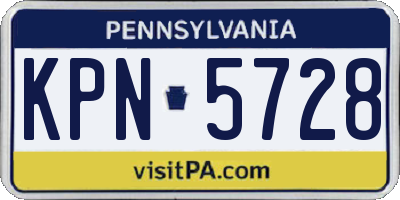 PA license plate KPN5728