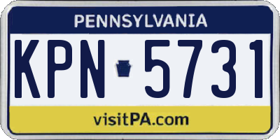 PA license plate KPN5731