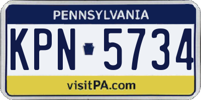 PA license plate KPN5734