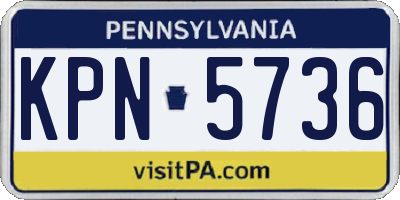PA license plate KPN5736