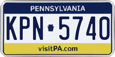 PA license plate KPN5740