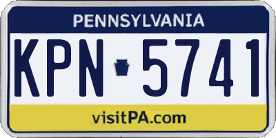 PA license plate KPN5741