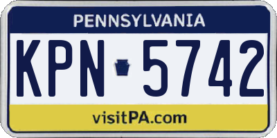 PA license plate KPN5742