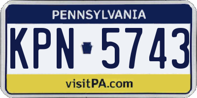 PA license plate KPN5743