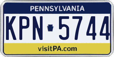 PA license plate KPN5744