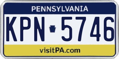PA license plate KPN5746
