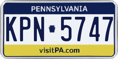 PA license plate KPN5747