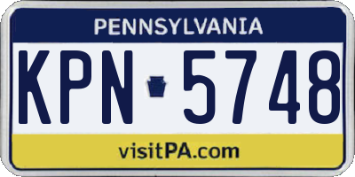 PA license plate KPN5748