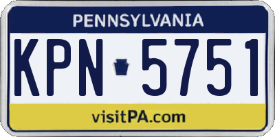 PA license plate KPN5751