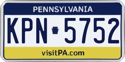 PA license plate KPN5752