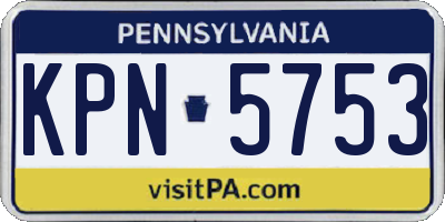 PA license plate KPN5753