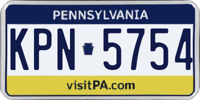 PA license plate KPN5754