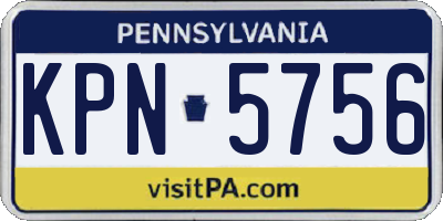 PA license plate KPN5756