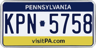 PA license plate KPN5758