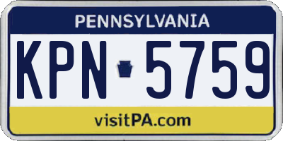PA license plate KPN5759