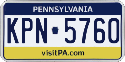 PA license plate KPN5760