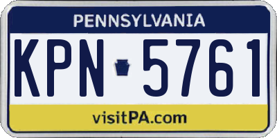 PA license plate KPN5761