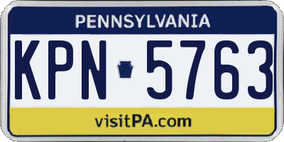 PA license plate KPN5763
