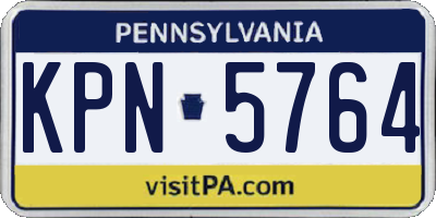 PA license plate KPN5764