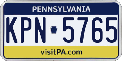 PA license plate KPN5765