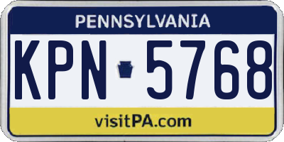 PA license plate KPN5768