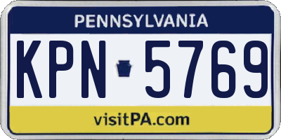 PA license plate KPN5769