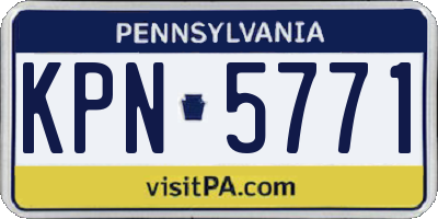 PA license plate KPN5771