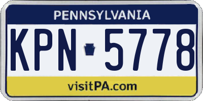 PA license plate KPN5778
