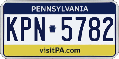 PA license plate KPN5782