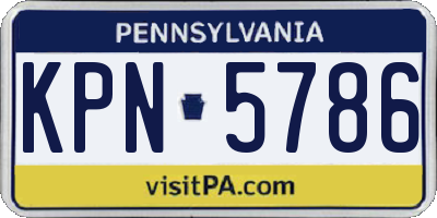 PA license plate KPN5786