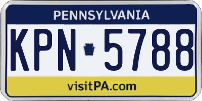 PA license plate KPN5788