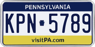 PA license plate KPN5789