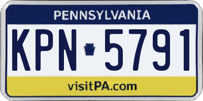 PA license plate KPN5791