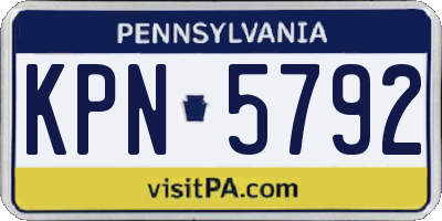 PA license plate KPN5792