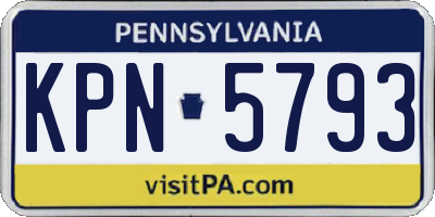 PA license plate KPN5793