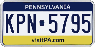 PA license plate KPN5795
