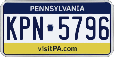 PA license plate KPN5796