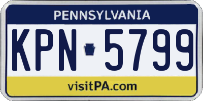PA license plate KPN5799