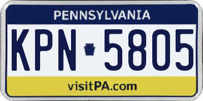 PA license plate KPN5805