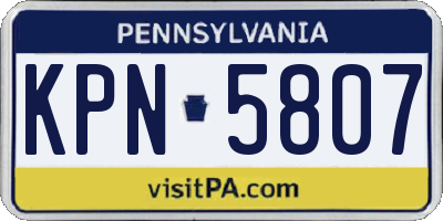 PA license plate KPN5807