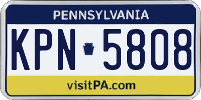 PA license plate KPN5808