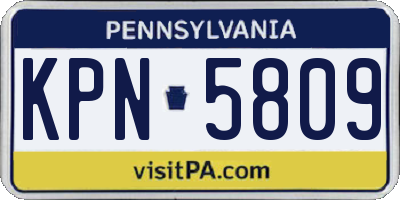 PA license plate KPN5809
