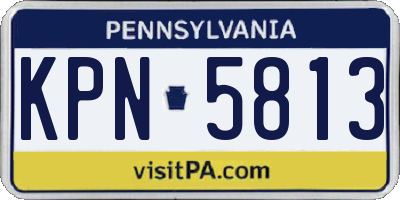 PA license plate KPN5813